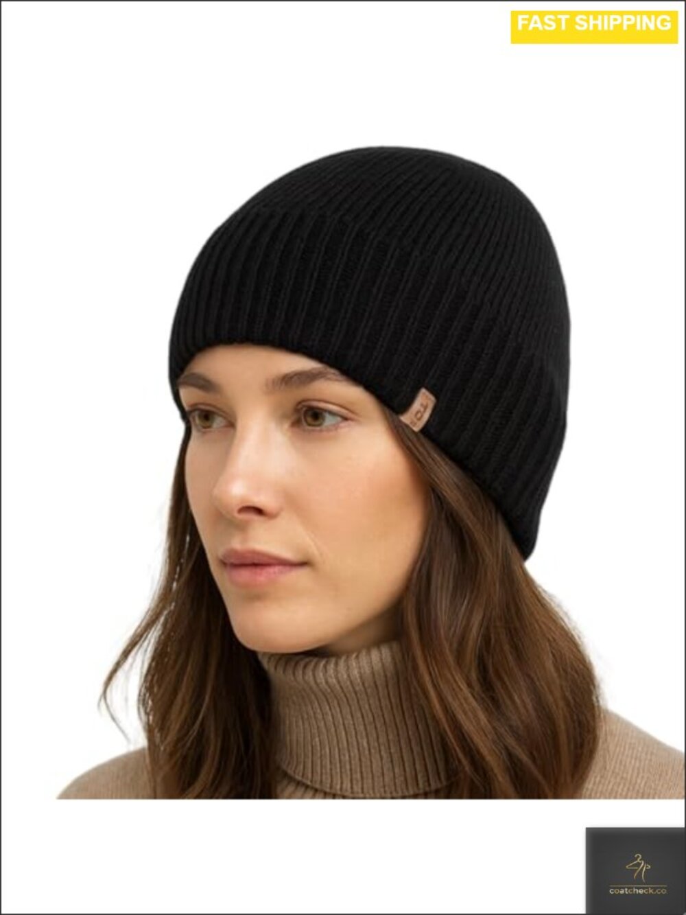 Merino Wool Satin Lined Beanie Oversized Winter Hat Cuffed Watch Fisherman Cap